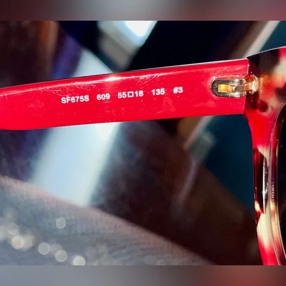 Salvatore Ferragamo Red/Black/Gold Tortoiseshell oversized Sunglasses - Picture 7 of 15